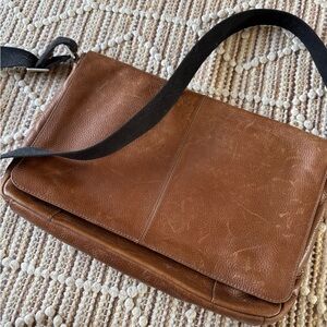 Fossil Brown Leather Messenger Bag